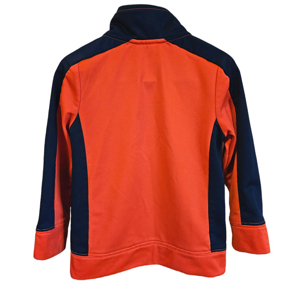 Adidas Boy's Sweatshirt Full Zip Orange Navy Toddler Size 3T - Picture 4 of 6
